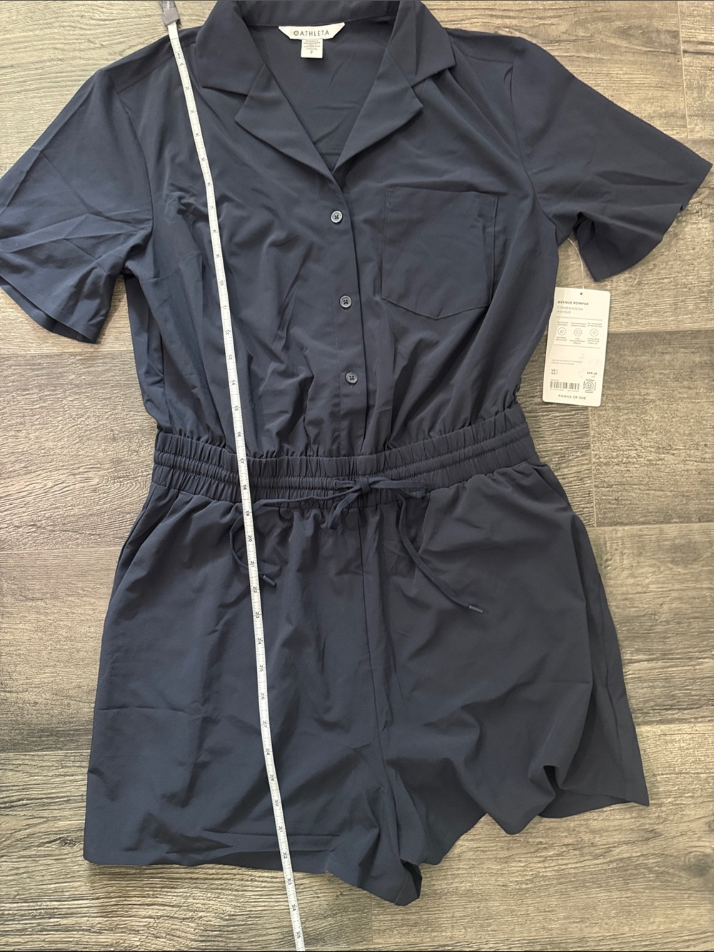 NWT Athleta Navy Avenue Romper, Size Small - Picture 10 of 10